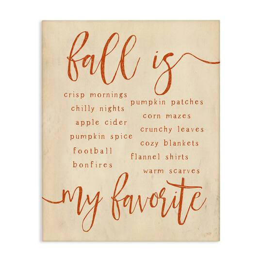 Stupell Industries Favorite Fall Activities Canvas Wall Art
